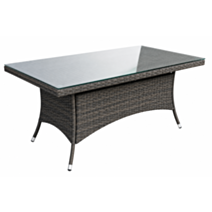 Table de jardin aluminium 160x90x75 cm beige brun