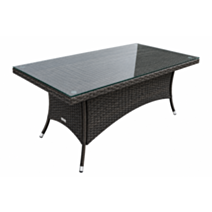 Table de jardin rectangulaire aluminium verre 160x90x75 cm brun foncé