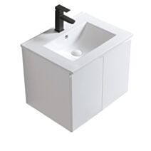 Meuble salle de bain Aurora avec miroir, 60 cm blanc