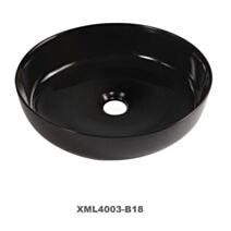 Vasque à poser ronde noire - 385 x 385 x 135 mm 