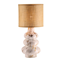 Lampe de table Alya céramique naturel Ø20x41,5cm blanc marbré