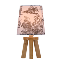 Lampe de table Elora céramique naturel Ø13x24cm imprimé blanc et noir