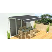 Store banne sans cassette 395 x 300 cm gris chine