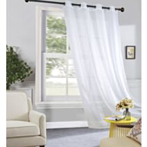 Voilage blanc rayé 140×240