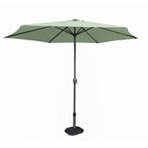 Parasol aluminium 3m Ø 6 baleines toile polyester 160g/m² vert ou terracotta inclinaison