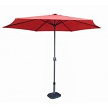 Parasol aluminium 3m Ø 6 baleines toile polyester 160g/m² vert ou terracotta