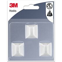Crochet adhésif rectangle blanc petit modèle - 3M