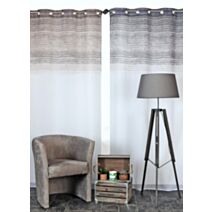 Voilage imprimé contrasté anthracite 140 x 240 cm - CARPENTIER