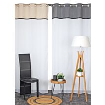 Voilage parement contraté gris 140 x 240 cm blanc - CARPENTIER