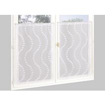 Vitrage jacquard reliéfé vague 60 x 120 cm blanc - CARPENTIER