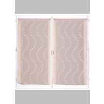 Vitrage jacquard reliéfé vague 60 x 120 cm vieux rose - CARPENTIER