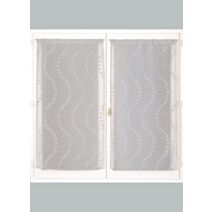 Vitrage jacquard reliéfé vague 60 x 160 cm gris - CARPENTIER