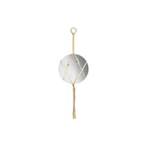 Miroir macramé avec franges et perles Ø23 x H70 cm 