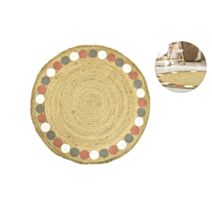 Tapis jute Boho Home Ø90 cm imprimé ronds