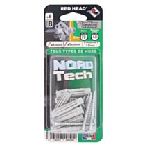 4 Chevilles Nordtech Conditions Extrêmes Ø10x50mm + Vis TF Ø6x70mm - RED HEAD