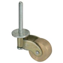 Roulette déco sur tige fixe D24mm 20Kg acier laitonné