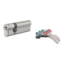 Cylindre T2 30x60mm nickelé 5 clés longues fonction urgence - THIRARD