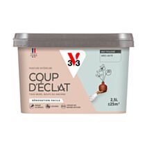 Peinture intérieure mat Coup d'Éclat gris lacté 2,5 L - v33