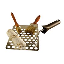 Lot lasure avec pinceaux et mini rouleau 110mm