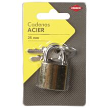 Cadenas acier 25mm + 2 clés - COGEX