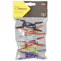 12 pinces métal plastifié couleurs assorties x12 - COGEX