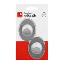 2 crochets adhésifs inox ovales x2 - COGEX