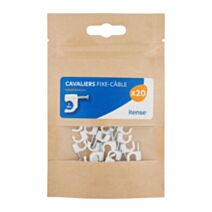 20 cavaliers attache câble 7mm blanc - COGEX