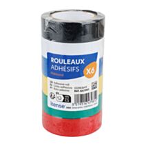 6 rouleaux adhésifs 10m multicolore - COGEX