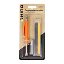 Crayon de chantier multisurfaces + mines 6 pièces