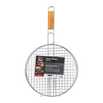 Grille de cuisson double acier 38cm poignée bois