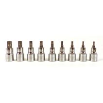 9 douilles étoiles mâles T20 à T60 1/2" - PRECISION STEEL