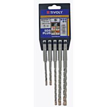 Lot de 5 forets béton SDS 4 taillants - TIVOLY