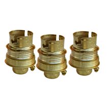 Lot de 3 douilles B22 en acier laiton avec bague