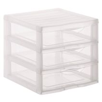 Tour de rangement Orgamix 3 tiroirs transparent - SUNDIS