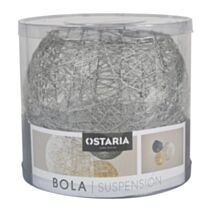 Suspension non électrique Boule Ø20 x H19 cm tissu gris argenté - OSTARIA