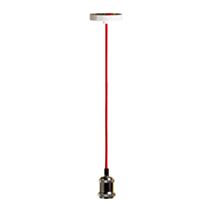 Suspension cordon électrique tissu H100 cm métal rouge - OSTARIA