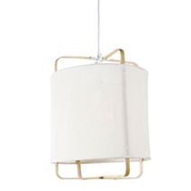 Suspension bambou voile écru Ø30 x H 38 cm - OSTARIA