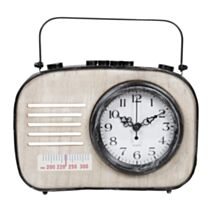Horloge réveil bois/métal 22x6x21cm - OSTARIA