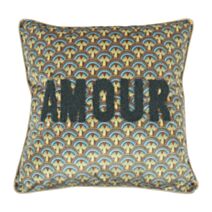 Coussin Amour bleu/jaune 45x45cm - OSTARIA