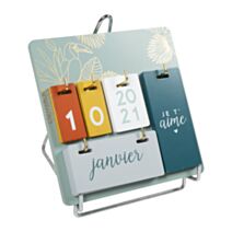 Calendrier perpétuel Vert 20x20cm - OSTARIA