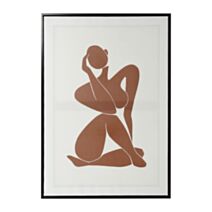 Toile encadrée femme abstraite coton 70x70cm brun - OSTARIA