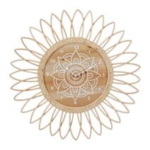 Horloge rotin Mandala Ø60 cm nature - OSTARIA