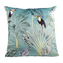 Housse de coussin carrée Jungle Aqua 40 x 40 cm - OSTARIA