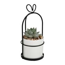 Plante artificielle en pot cerclé Ø9cm 3 assortis - OSTARIA