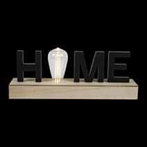 Décoration mot Home bois 17x17cm noir - OSTARIA