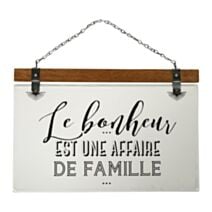 Décoration murale plaque Famille 35 x 33 cm métal/bois - OSTARIA