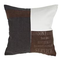 Coussin décoratif London 40x40cm blanc/marron - OSTARIA
