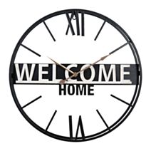 Horloge Welcome Ø50 cm métal noir - OSTARIA