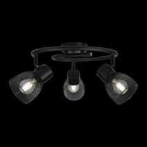 Spot triple Phenix métal noir Ø30,5xH,18cm - OSTARIA