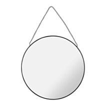 Miroir à suspendre Rond Métal Noir Indus Ø29x0,5cm